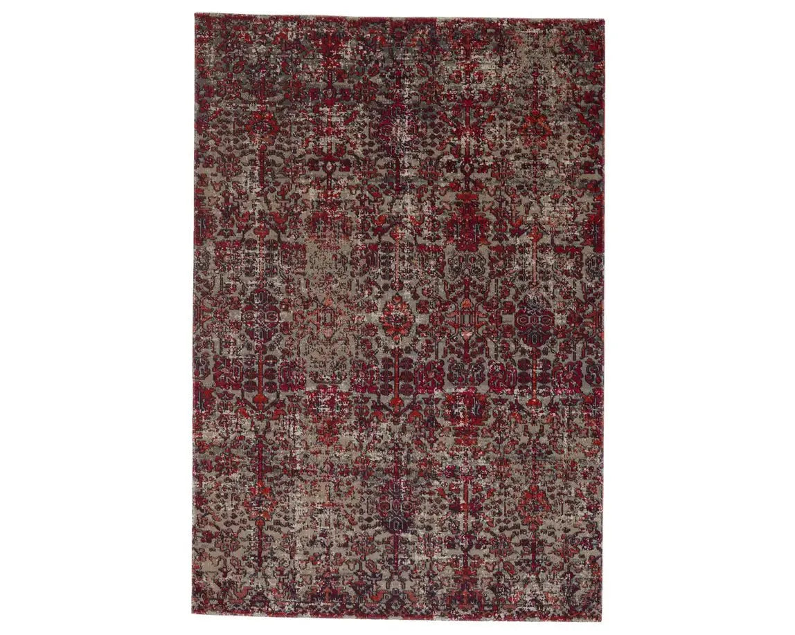 stylish rugs for large spaces-Polaris POL36 Vivid Red/Earthy Tones Rug