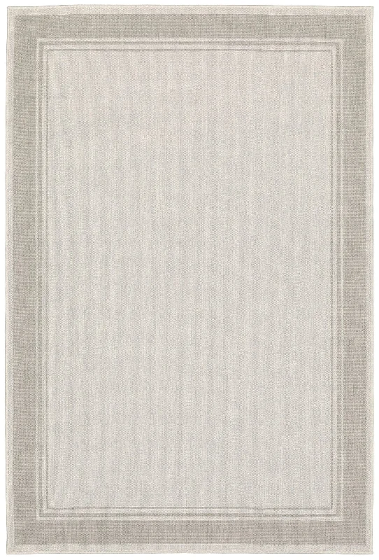 trendy geometric carpet patterns-Portofino 6765W Ivory/Grey Rug