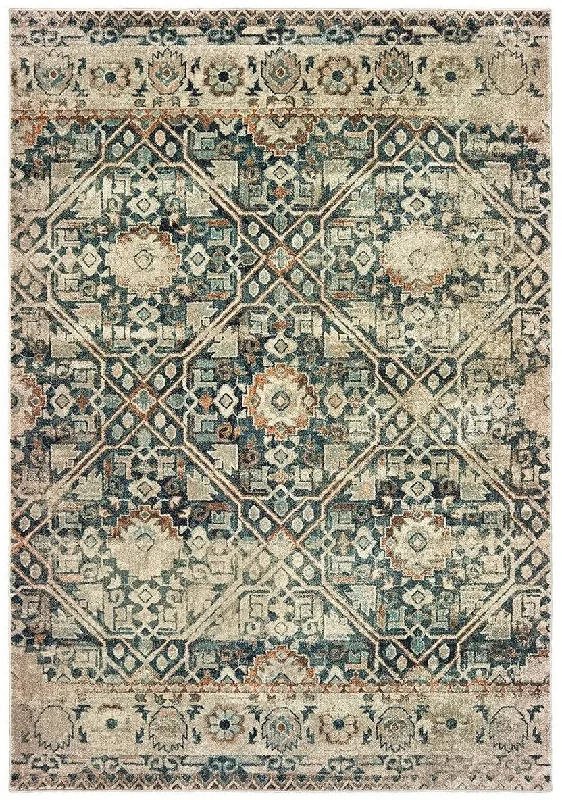 stylish rugs for small rooms-Raleigh 4925L Blue Ivory Rug