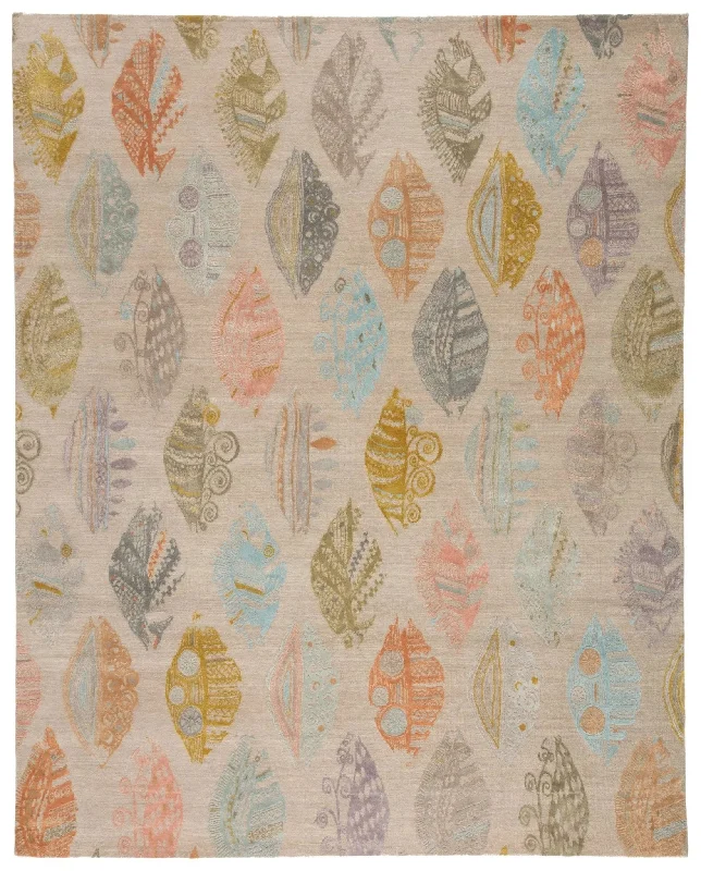 durable rugs for busy homes-Reconnext By Jenny Jones RJJ04 Light Taupe/Multicolor Rug