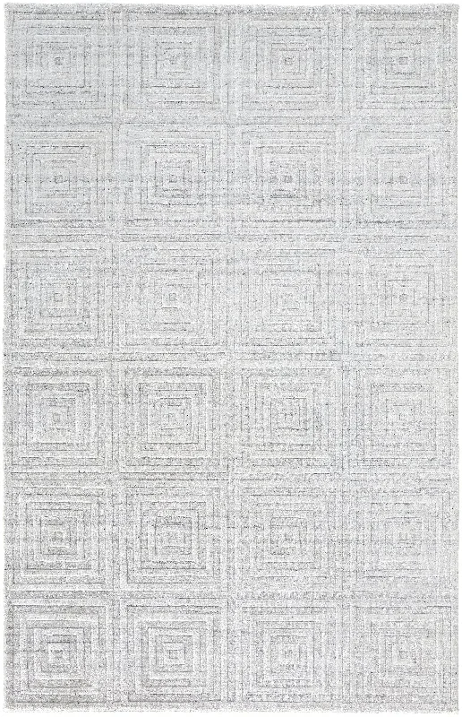 stylish rugs for large homes-Redford RED8670F White/Silver Rug