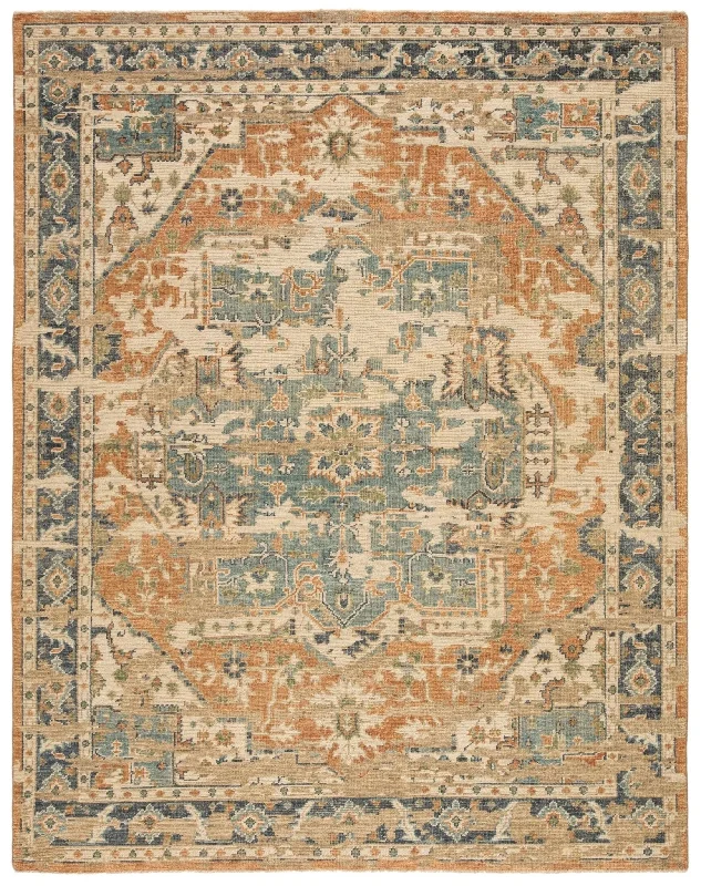 best carpet shampooers for home-Rhapsody RHA02 Orange/Blue Rug