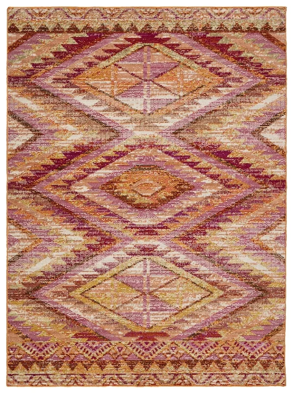 best rugs for hardwood safety-Rhythmik By Nikki Chu RHN06 Decca Orange/Multicolor Rug