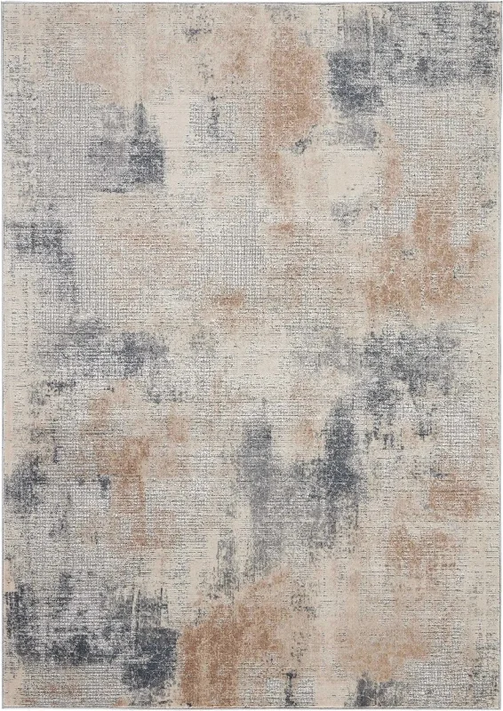 trendy rugs for living spaces-Rustic Textures RUS02 Beige/Grey Rug