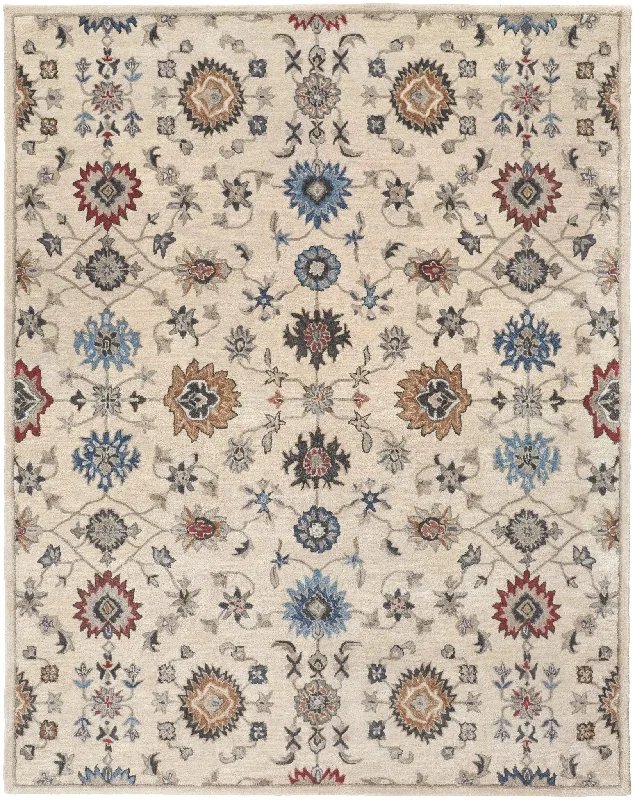 affordable carpet for outdoor areas-Rylan RYL8641F Ivory/Blue Rug