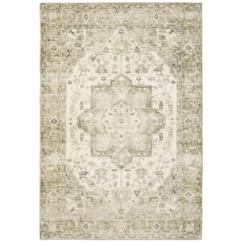 affordable rugs for home decor-Savoy 28108 Green/Ivory Rug