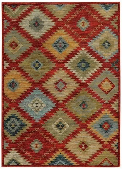 modern round rug ideas-Sedona 5936D Red / Multi Rug