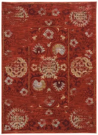 best rugs for tile floors-Sedona 6386E Red / Gold Rug