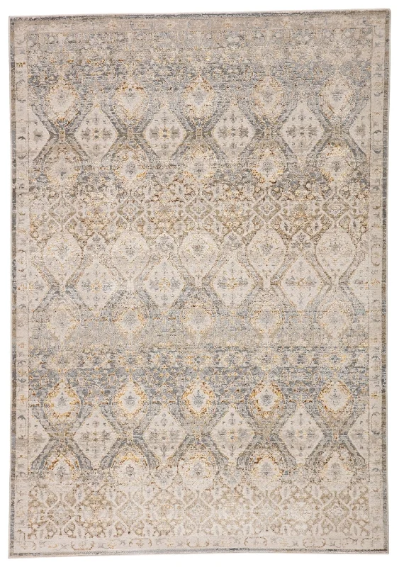 modern boho carpet patterns-Sinclaire SNL01 Hakeem Gray/Gold Rug