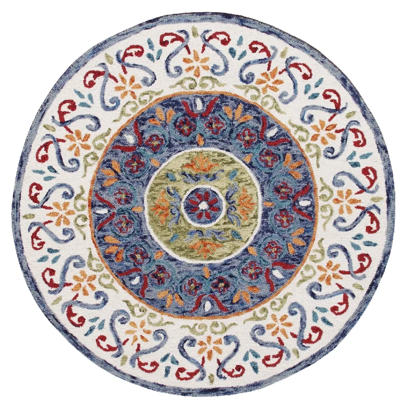 trendy floral rug ideas-Sinuous 54155BLO Blue/Ivory Rug