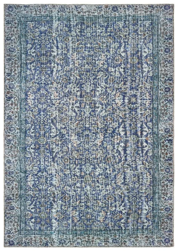 how to clean antique rugs-Sofia 85811 Blue Blue Rug