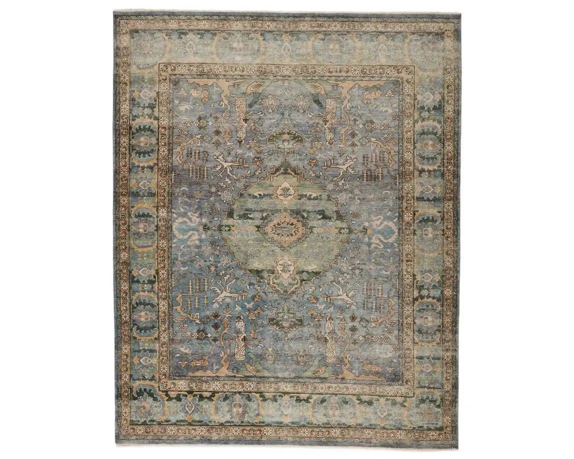 best rugs for laminate safety-Someplace In Time SPT13 Blue/Green Rug