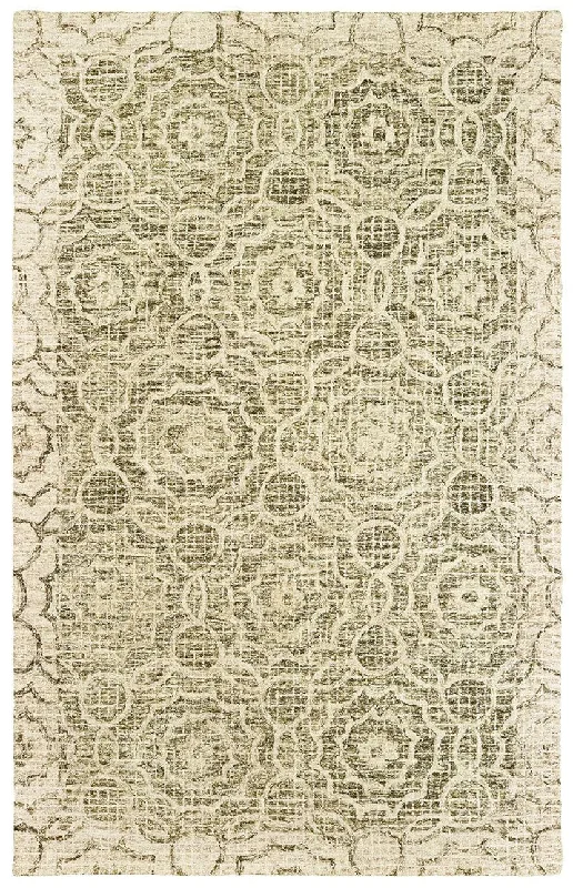 eco-friendly carpet dyeing methods-Tallavera 55606 Green Ivory Rug