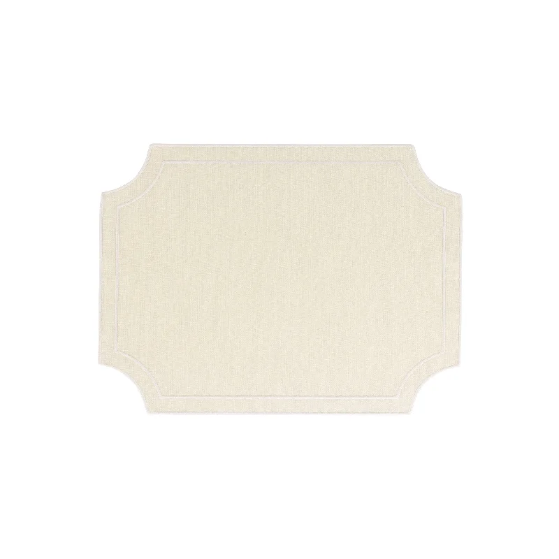 how-to-create-a-portfolio-Tessuti Ivory Rectangular Placemats with White Stitching - Set of 4