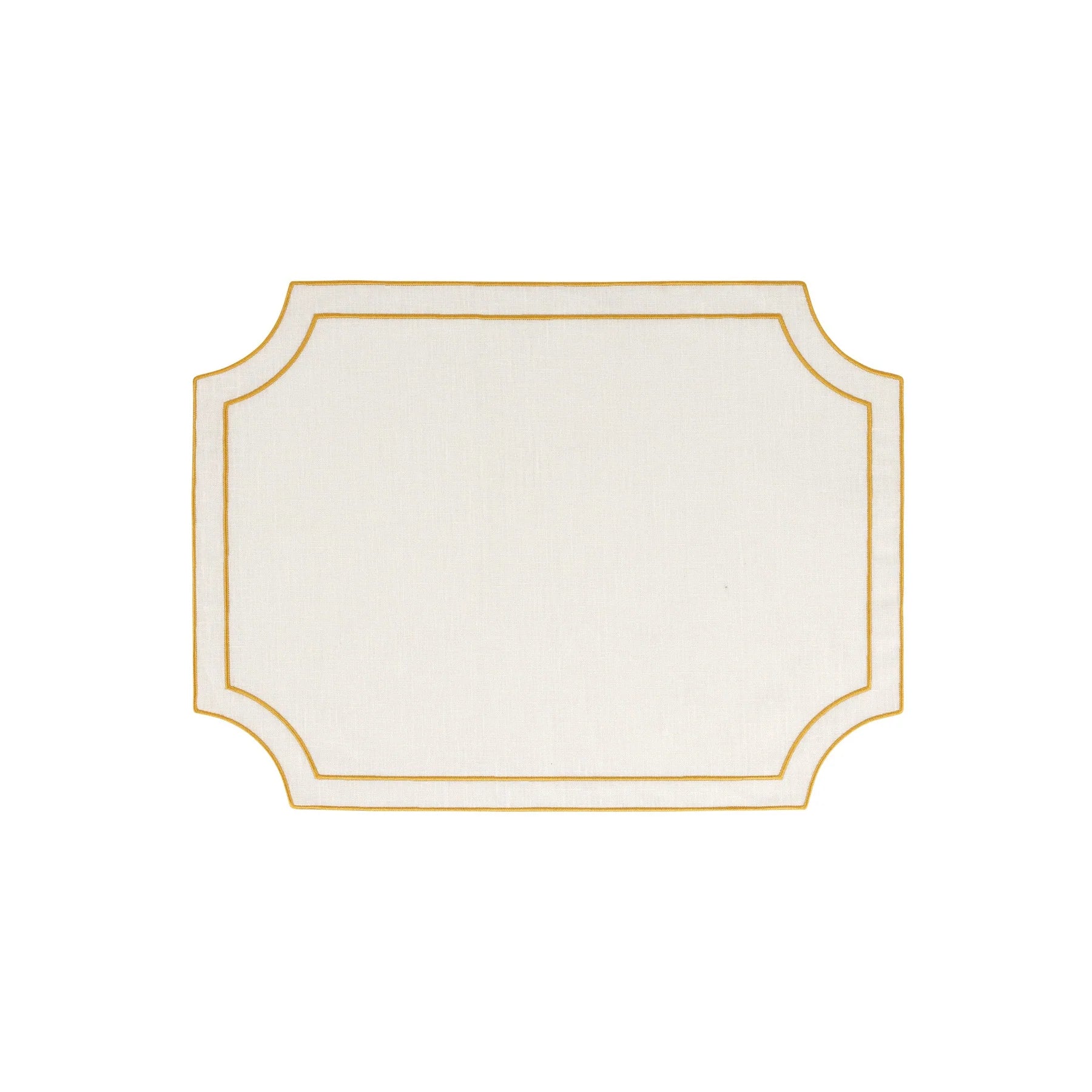 how-to-improve-self-confidence-Tessuti White Rectangular Placemats with Gold Stitching Set/4