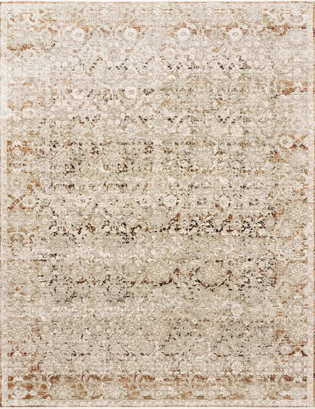 affordable rugs for small spaces-Theia THE-07 Natural/Rust Rug