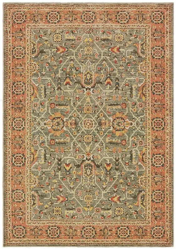 luxury outdoor carpets for patios-Toscana 9537B Blue Orange Rug