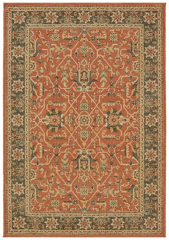 how to repair carpet patches-Toscana 9537C Orange Blue Rug