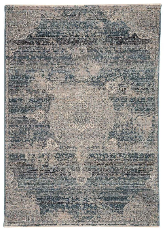 where to buy modern carpets-Valentia VLN04 Tolani Blue/Gray Rug