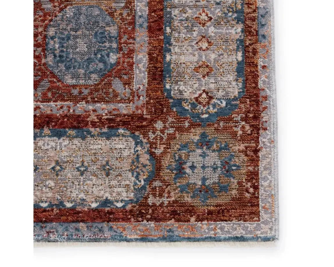 affordable rugs for small spaces-Valentia VLN16 Maroon/Blue Rug