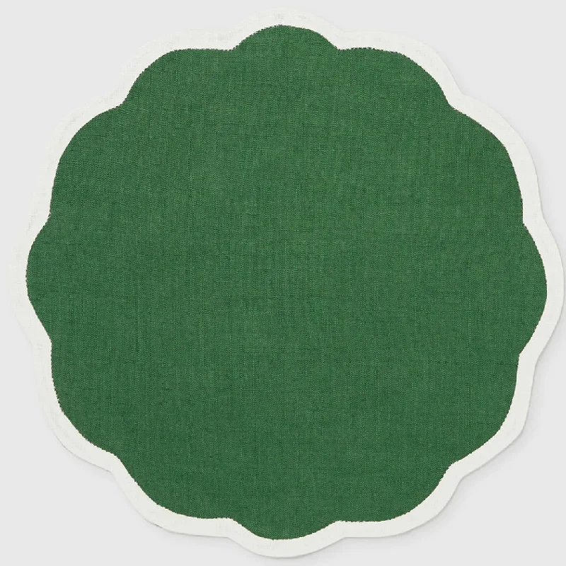 affordable-workout-fashion-tips-Valentina Linen Placemat | SET OF 4 | Emerald Green / Oyster