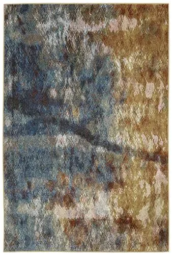 best carpet for small spaces-Venice 8123X Blue/Gold Rug