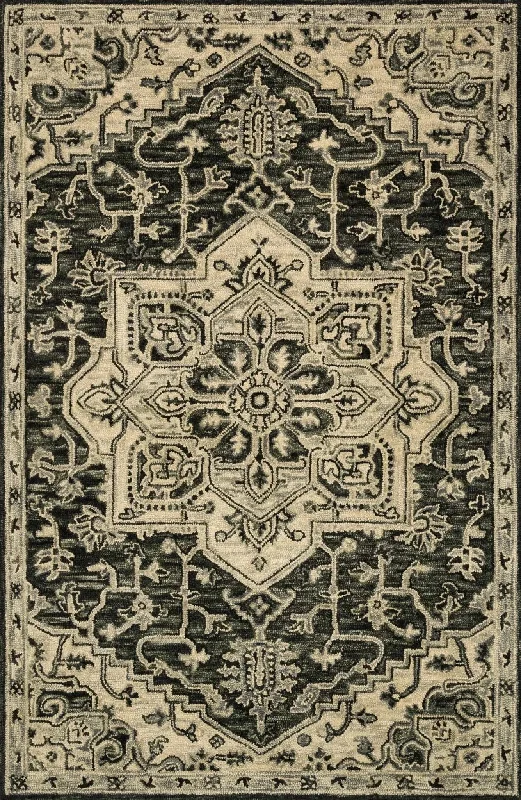 modern geometric carpet ideas-Victoria VK 15 Charcoal/Lt Grey Rug