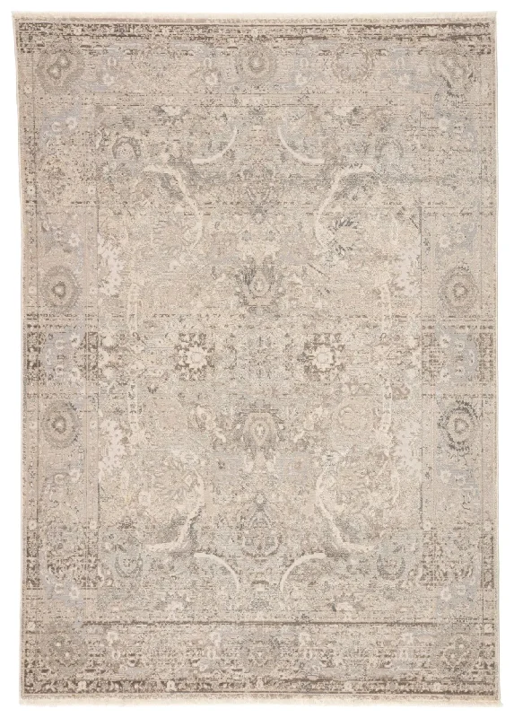 how to clean cotton rugs-Vienne VNE03 Baptiste Gray/Cream Rug