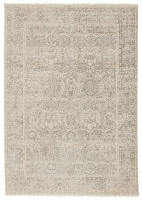 stylish rugs for home theaters-Vienne VNE07 Michon Gray/Cream Rug