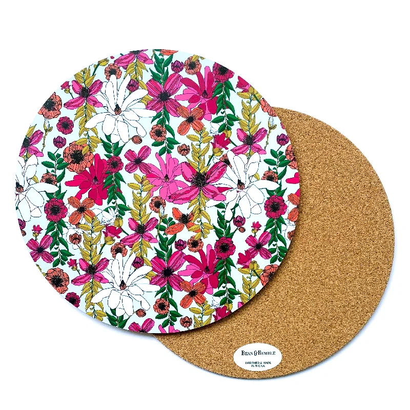 best-home-pest-control-Round Placemat - Vivid Garden Blooms