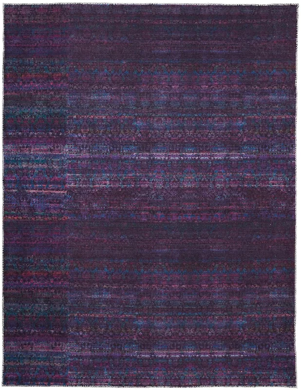 modern floral rug styles-Voss VOS39HBF Blue/Purple Rug