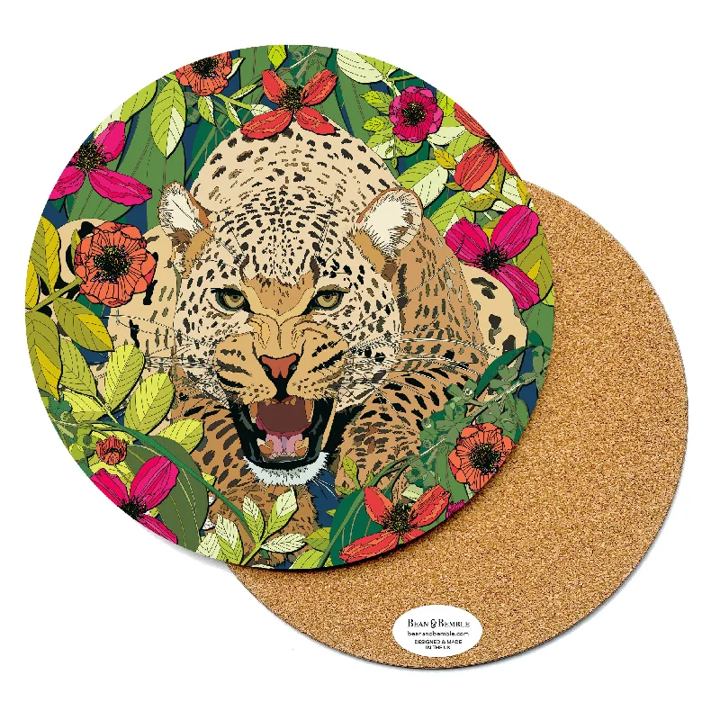 diy-natural-pet-care-Round Placemat - Wild Cat Leopard