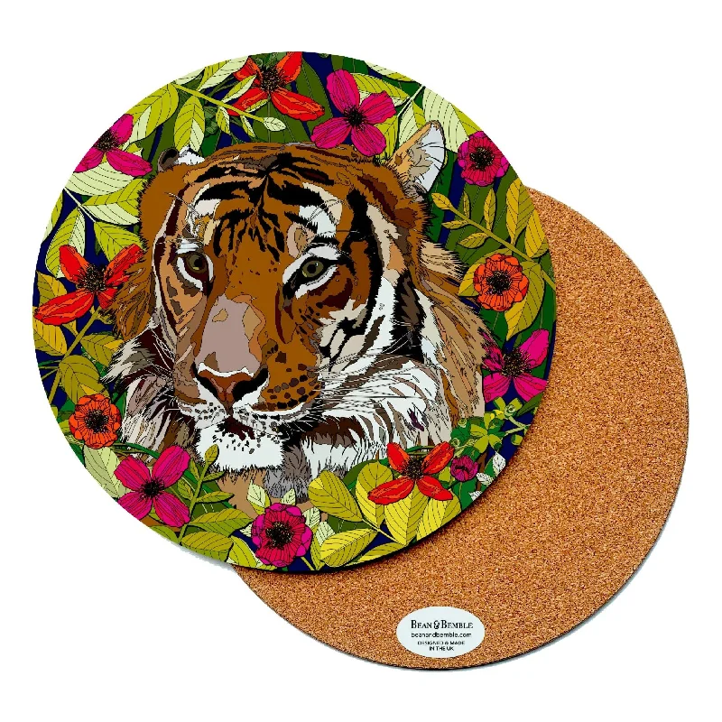 how-to-start-a-cooking-blog-Round Placemat - Wild Cat Tiger