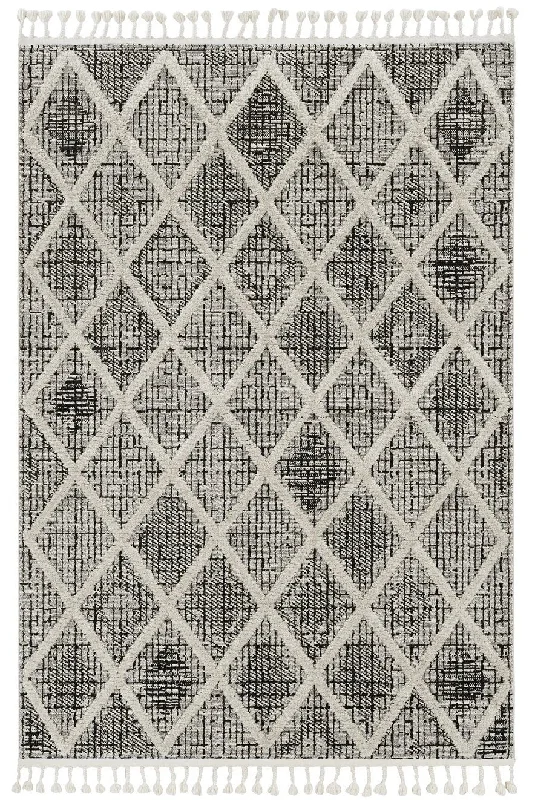 durable rugs for cozy apartments-Willow 1101 Charcoal Diamonds Rug