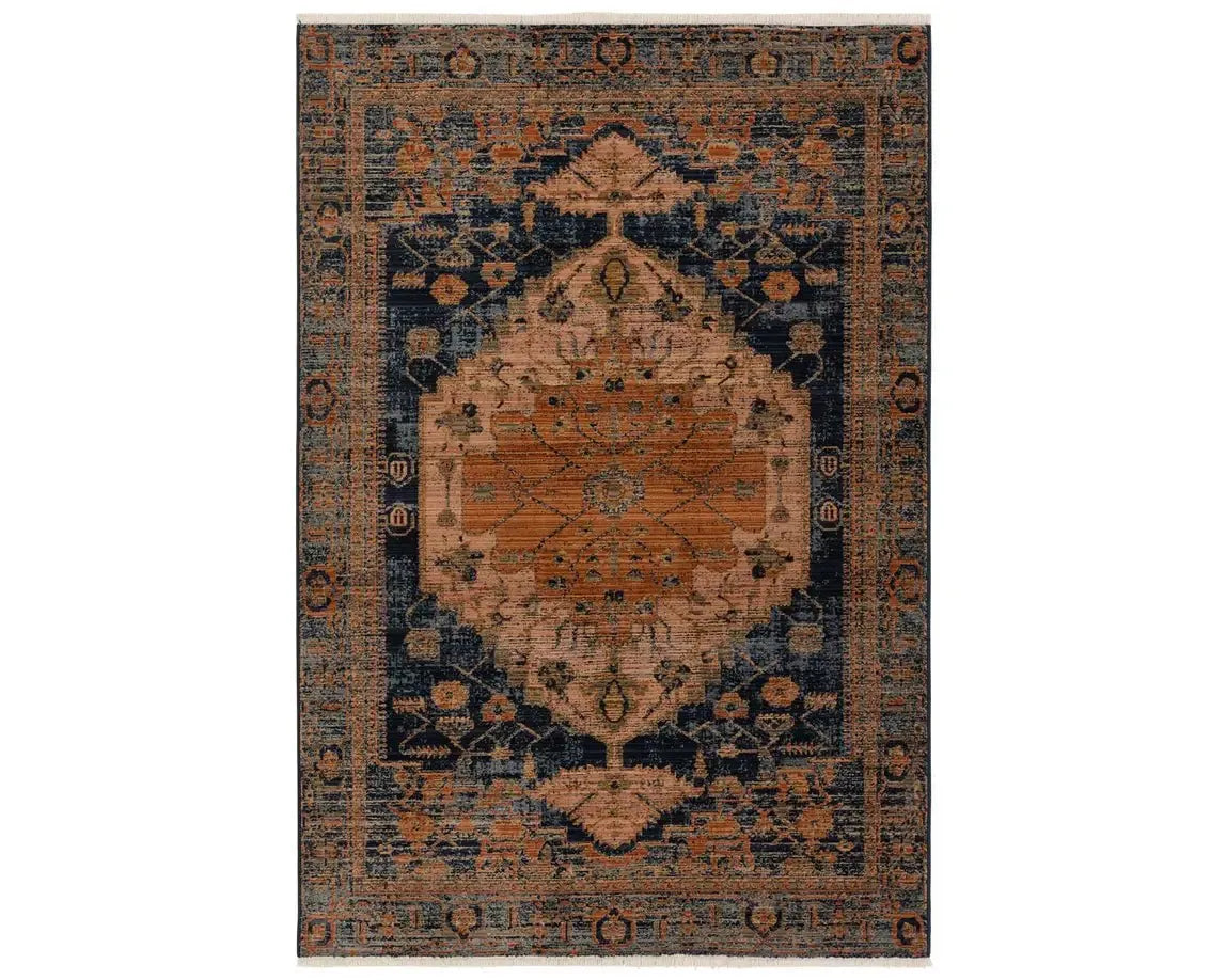 how to repair loose carpet-Zefira ZFA14 Orange/Blue Rug