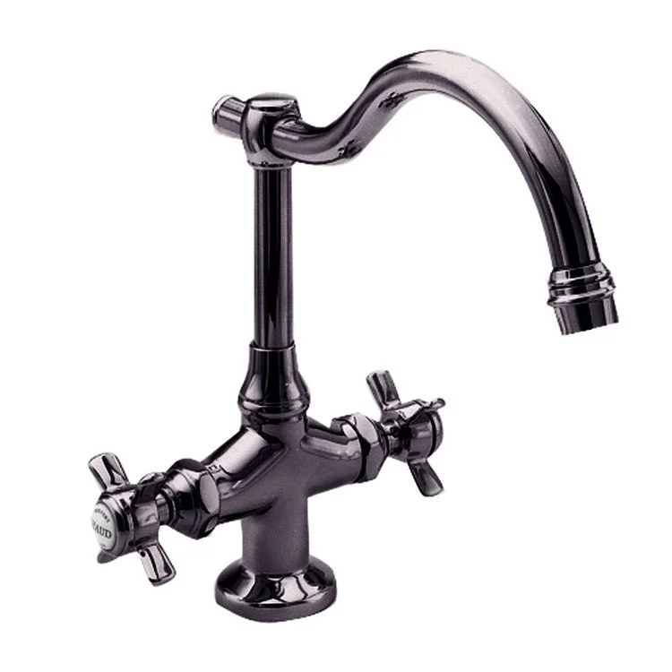 kitchen faucet permanent-affordable gift ideas 2025-Bar Faucet Fairfield 2 Cross ADA Midnight Chrome Spout Height 7-5/16 Inch