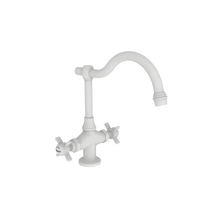 kitchen faucet color options-affordable holiday gift ideas-Bar Faucet Fairfield 2 Cross ADA Matte White Spout Height 7-5/16 Inch