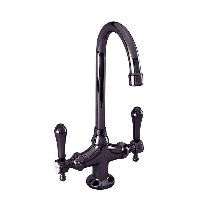 kitchen faucet brushed nickel-top DIY home decor-Bar Faucet Chesterfield 2 Lever ADA Midnight Chrome Spout Height 10 Inch