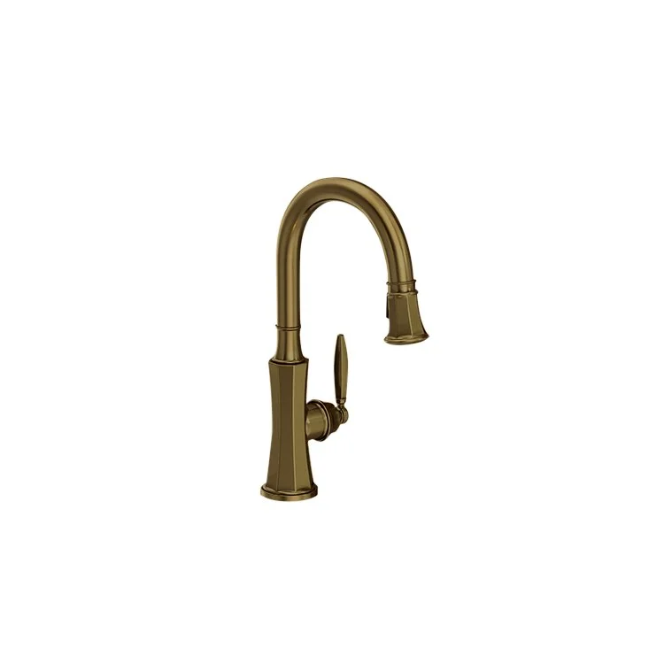 kitchen faucet angled-how to clean hardwood floors-Bar Faucet Metropole 1 Lever ADA Antique Brass Pull-Down Swivel Brass Spout Height 8-1/6 Inch 1.8 Gallons per Minute