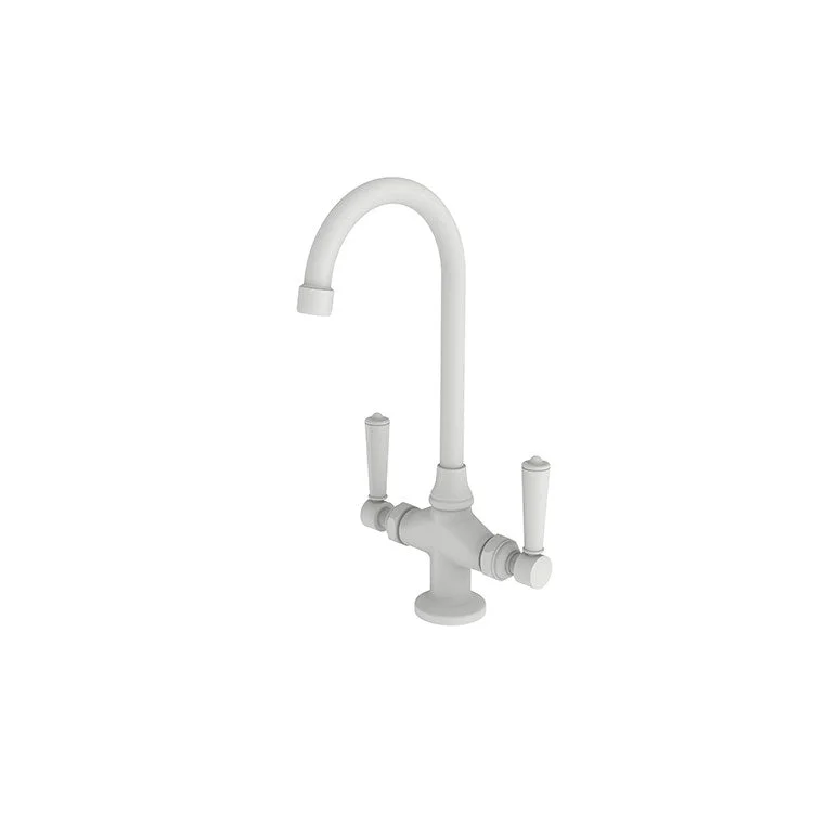 kitchen faucet valve-best language learning apps-Bar Faucet Metropole 2 Lever ADA Matte White Spout Height 10 Inch