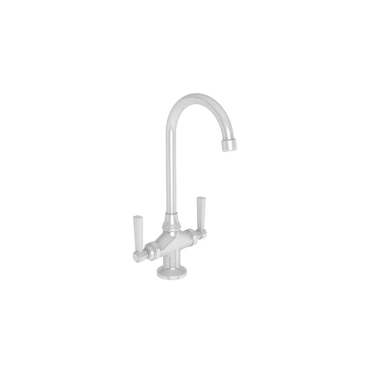 kitchen faucet Mediterranean-best online tax filing-Bar Faucet Miro 2 Lever ADA White Spout Height 10 Inch