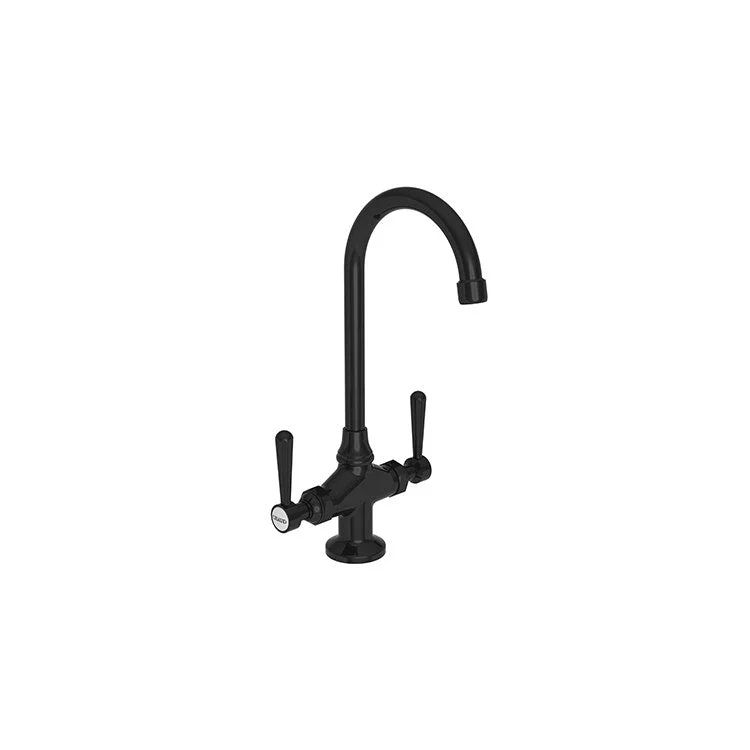 kitchen faucet power outage-how to stop overthinking-Bar Faucet Astaire 2 Lever ADA Gloss Black Spout Height 10 Inch