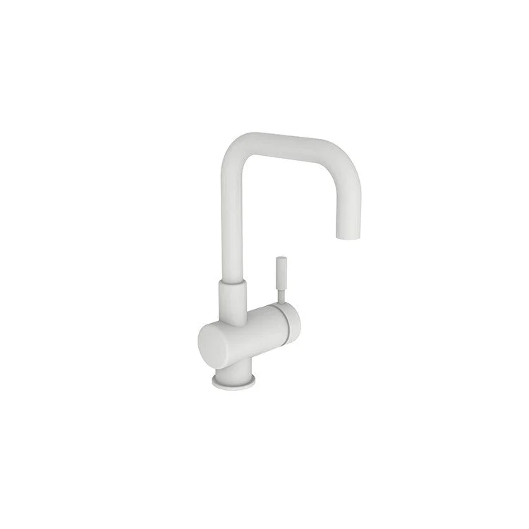 kitchen faucet drainage-affordable home styling tips-Bar Faucet East Square 1 Lever ADA Matte White Spout Height 7-9/16 Inch