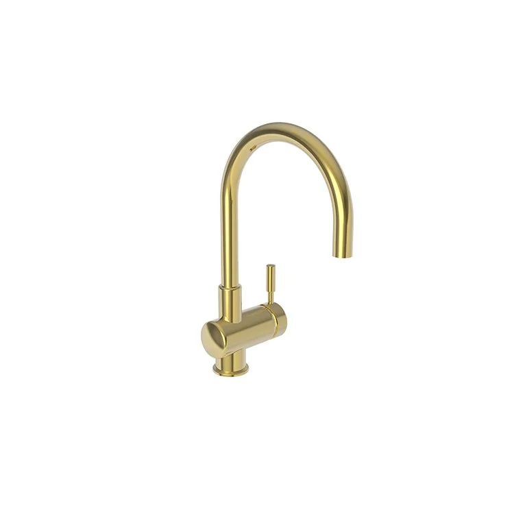 kitchen faucet Newport Brass-best free online games-Bar Faucet East Linear 1 Lever ADA Polished Gold PVD Spout Height 7-9/16 Inch