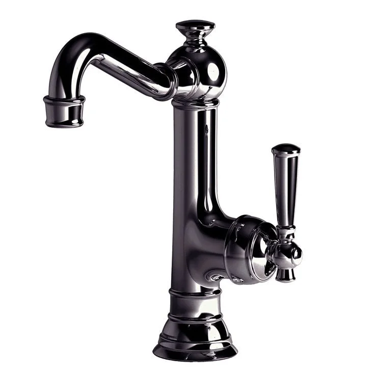 kitchen faucet modern-cheap flights to Europe-Bar Faucet Jacobean 1 Lever ADA Midnight Chrome Rotating Brass Spout Height 7-3/4 Inch 1.8 Gallons per Minute