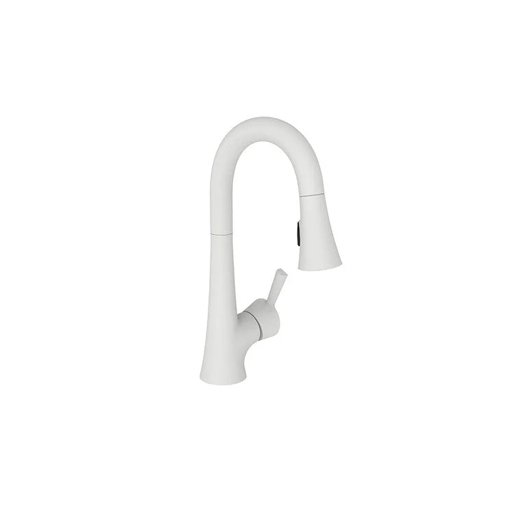 kitchen faucet tap water-how to stop bad habits-Bar Faucet Vespera 1 Lever ADA Matte White Pull Down Swivel Brass Spout Height 7 Inch 1.8 Gallons per Minute