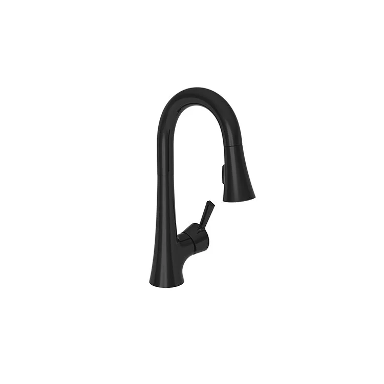 kitchen faucet best rated-affordable pet grooming tips-Bar Faucet Vespera 1 Lever ADA Gloss Black Pull Down Swivel Brass Spout Height 7 Inch 1.8 Gallons per Minute