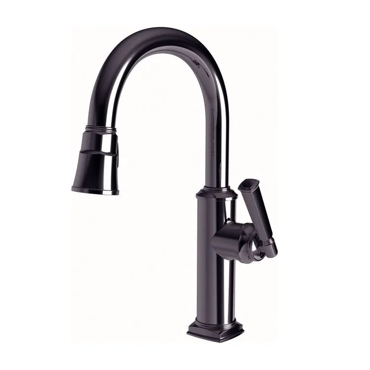 kitchen faucet entry level-best free coding tutorials-Bar Faucet Zemora 1 Lever ADA Midnight Chrome Pull Down Swivel Brass Spout Height 8-1/3 Inch 1.8 Gallons per Minute