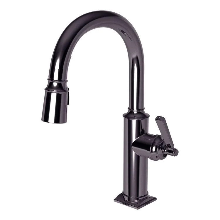 kitchen faucet soundproof-how to learn cloud computing-Bar Faucet Adams 1 Lever ADA Midnight Chrome Pull Down Swivel Brass Spout Height 8-2/7 Inch 1.8 Gallons per Minute