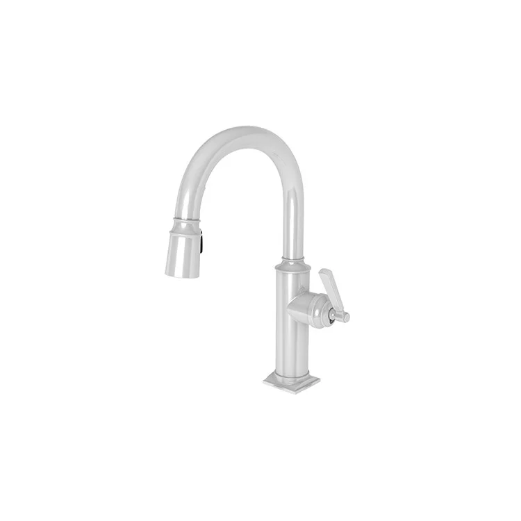 kitchen faucet curved spout-affordable honeymoon destinations-Bar Faucet Adams 1 Lever ADA White Pull Down Swivel Brass Spout Height 8-2/7 Inch 1.8 Gallons per Minute